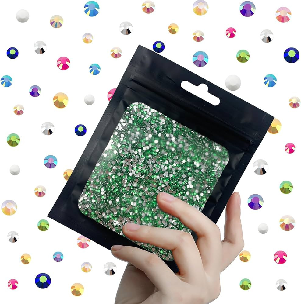 CLRDIVA 5000pcs 2mm Crystal Peridot Flatback Resin Rhinestones Bulk Jelly Gems Flat Back Crystals... | Amazon (US)