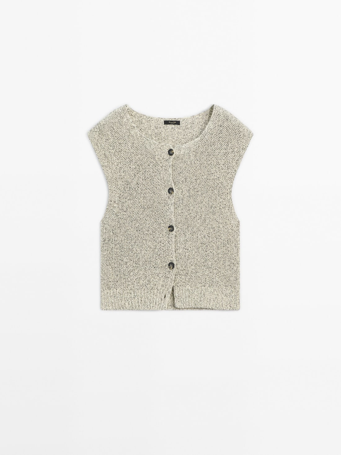 100% cotton purl knit vest | Massimo Dutti UK