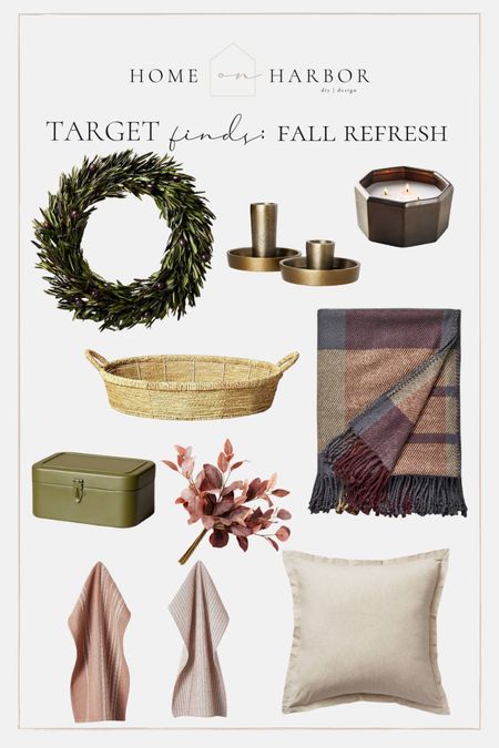 Refresh your home for fall with these items from the new Hearth & Hand collection at Target 😍 Fall wreath, brass candle holders, plaid blanket, decorative objects, faux stems, seasonal kitchen towels, linen pillow 


#LTKhome #LTKSeasonal #LTKFind