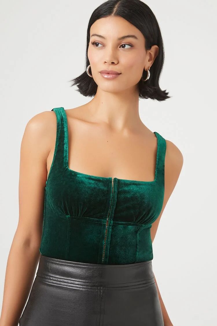 Velvet Hook-and-Eye Crop Top | Forever 21 | Forever 21 (US)