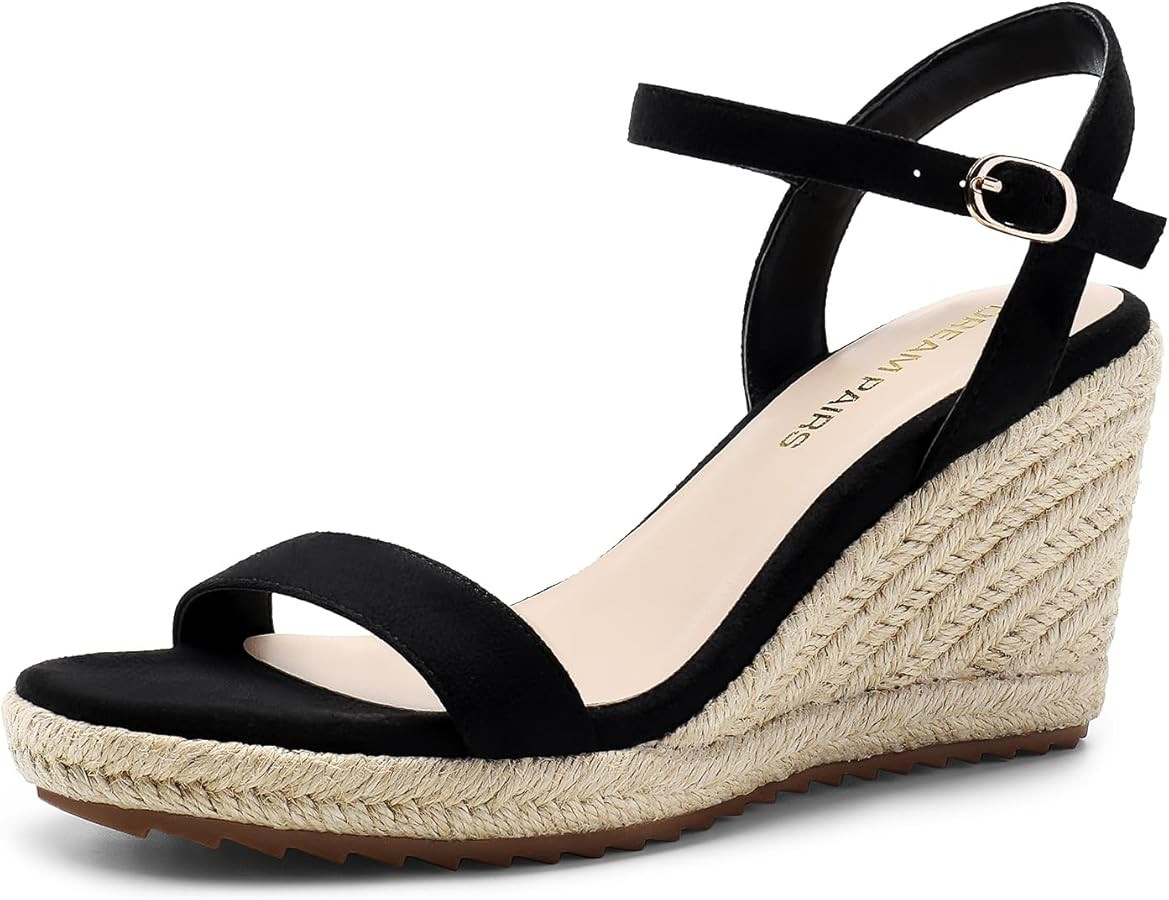 DREAM PAIRS Espadrilles Wedge Sandals for Women, Women's Open Toe Summer Dressy Sandals with Adju... | Amazon (US)