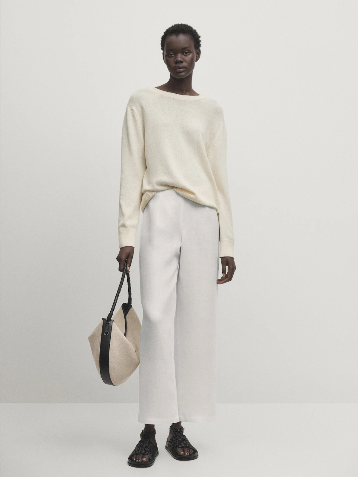 100% cotton crew neck sweater | Massimo Dutti UK