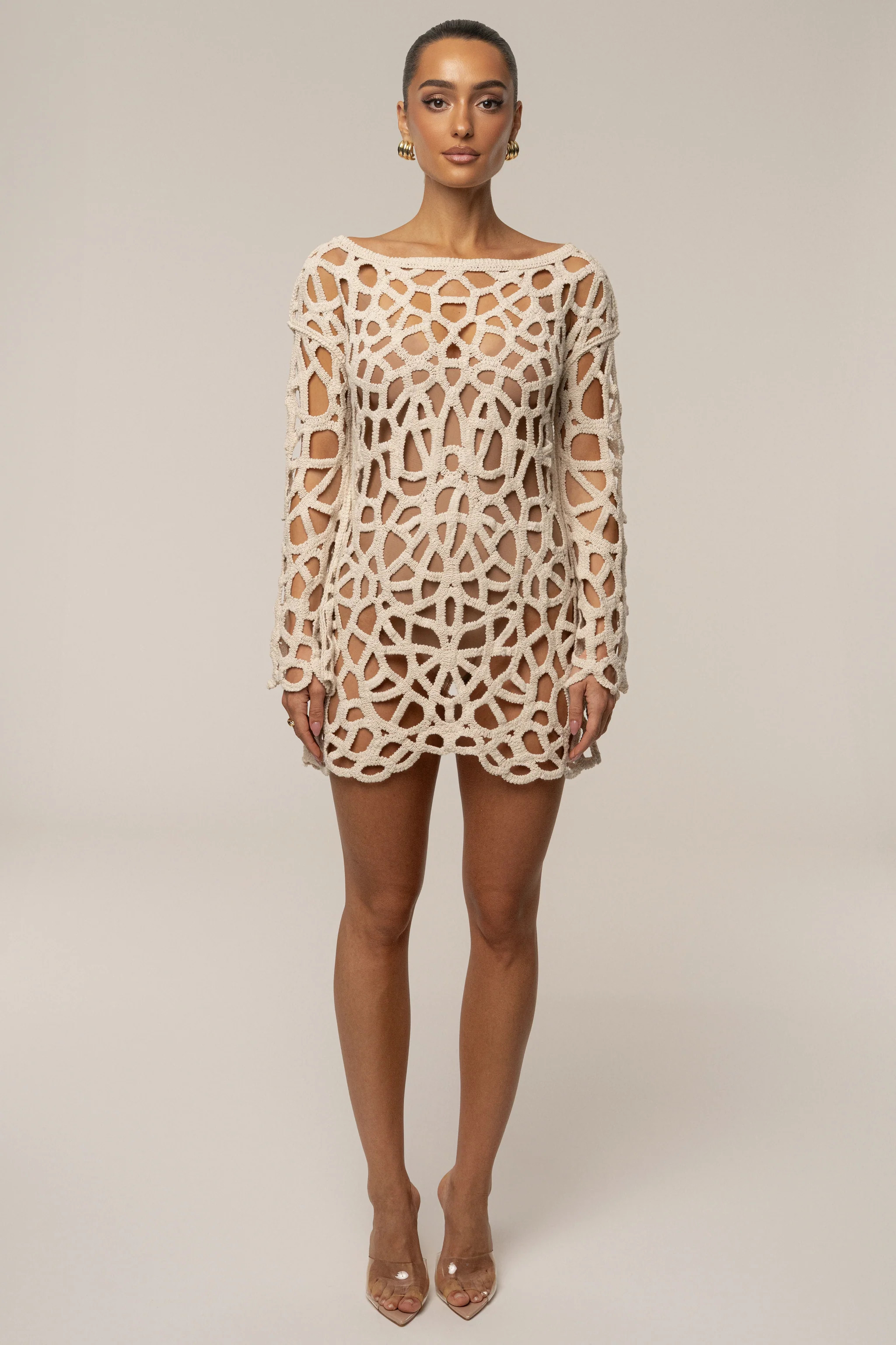 Ecru Seaside Crochet Cover Up | JLUXLABEL