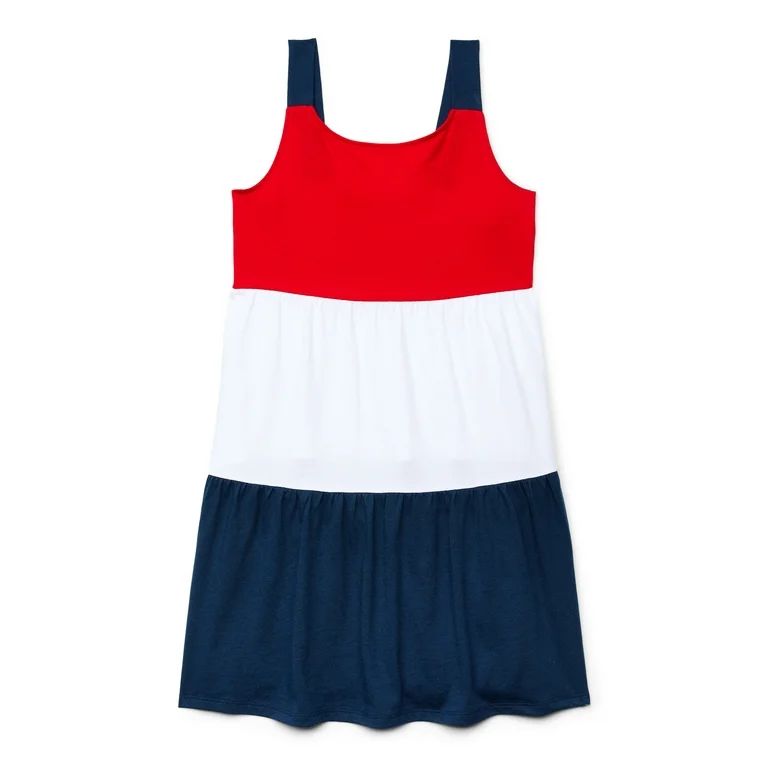 Wonder Nation Girls Americana Sleeveless Tiered Dress, Sizes 4-18 | Walmart (US)