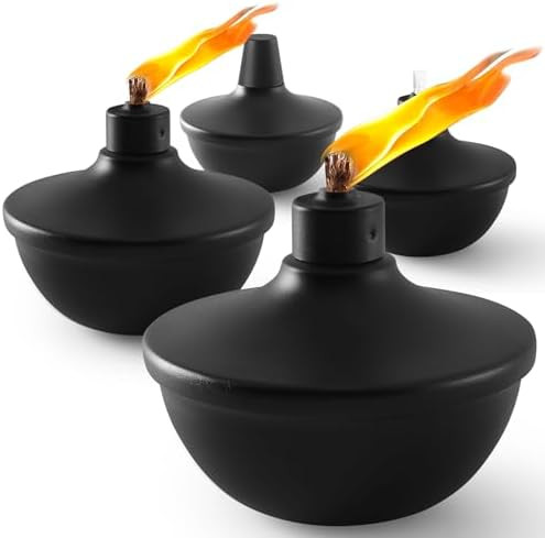4 Pack Metal Table Top Torches,23.5 oz Citronella Torches for Outside,Refillable Flame Light Torc... | Amazon (US)
