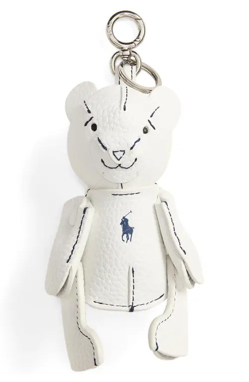 Polo Ralph Lauren Pebble Leather Polo Bear Charm in Paper at Nordstrom | Nordstrom