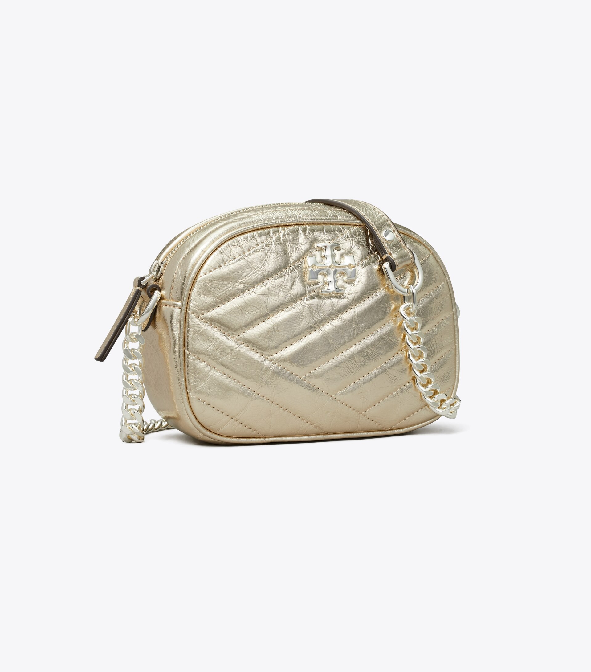 Small Kira Chevron Metallic Camera Bag | Tory Burch (US)