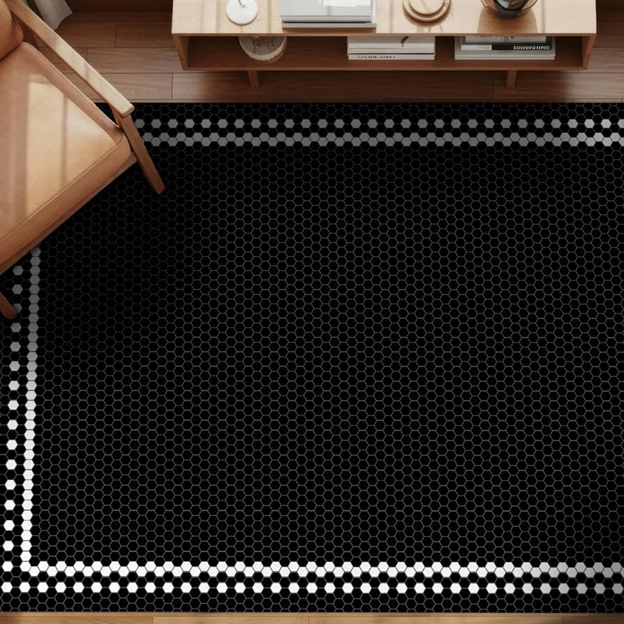 Carolina Creekhouse Vinyl Floor Mat 4'x6' - Charcoal Vintage Tile Pattern - Waterproof Non-Slip K... | Amazon (US)