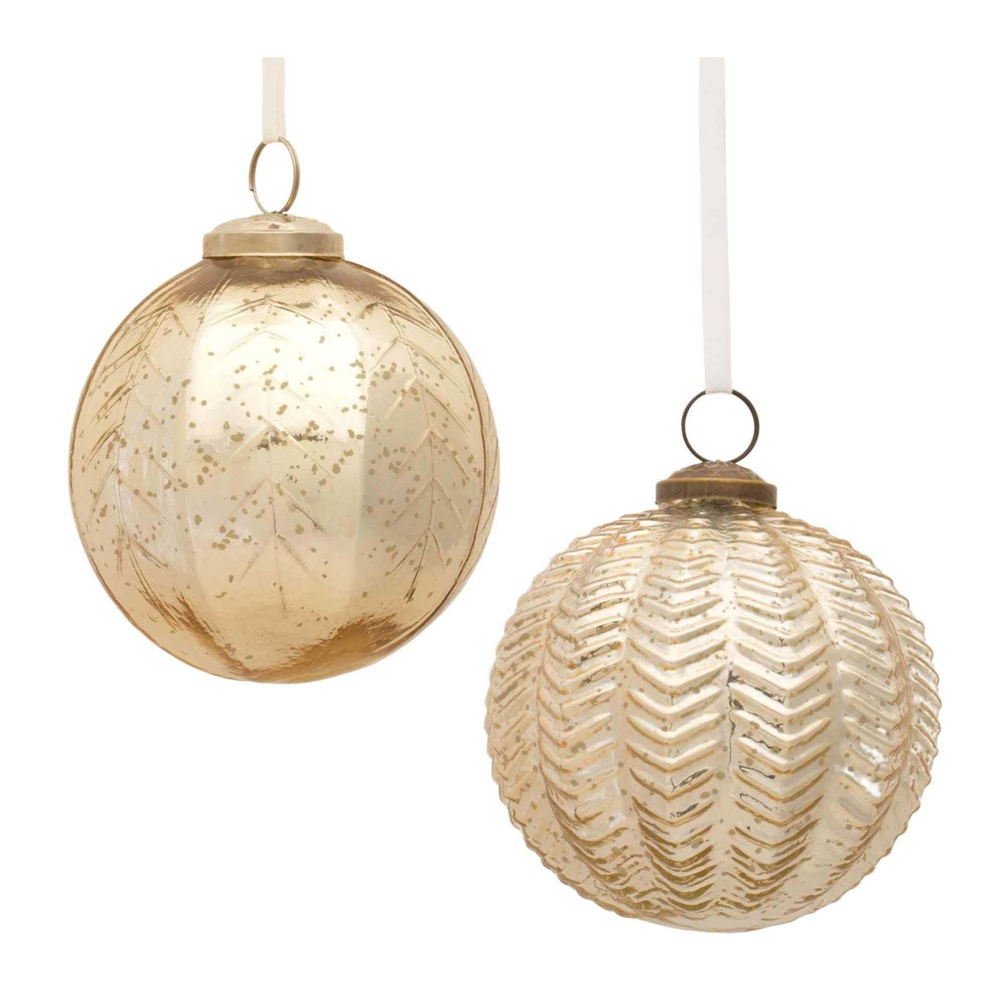 Melrose International Ribbed Mercury Glass Ball Ornament (Set of 6) | Walmart (US)
