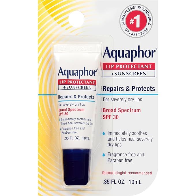 Aquaphor Lip Protectant and Sunscreen Ointment - Broad Spectrum SPF 30 - Relieves Chapped Lips, O... | Amazon (US)