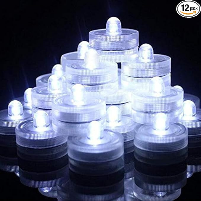 SHYMERY Submersible LED Lights,120 Hours Waterproof Tea Lights,White Underwater Submersible Tea L... | Amazon (US)