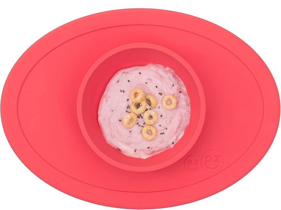 ezpz Tiny Bowl (Coral) - Silicone Baby Bowl with Suction for 6 Months + - Built-in Placemat - Fir... | Amazon (US)