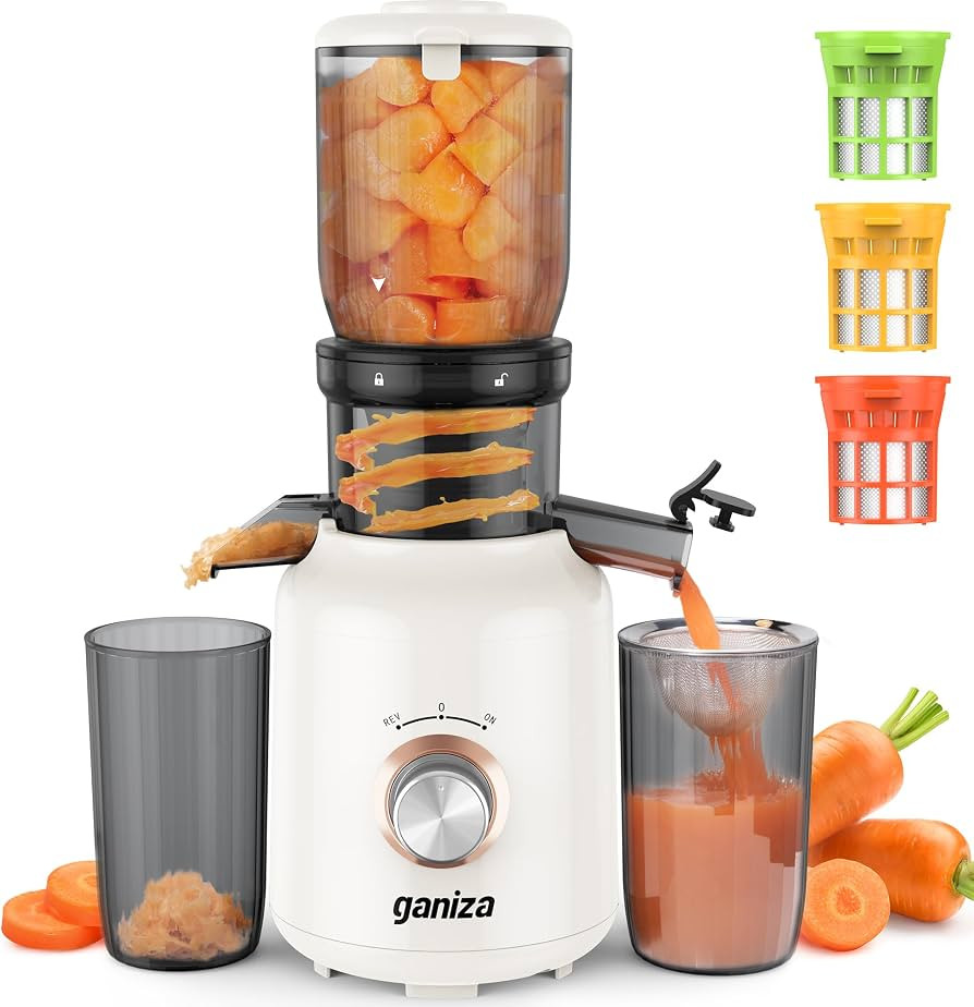 Ganiza Juicer Machines, Cold Press Juicer with Large Feed Chute for Whole Fruits & Vegetables, Sl... | Amazon (US)