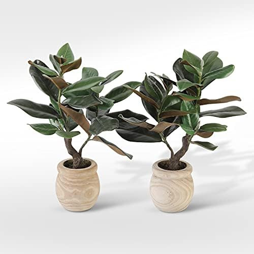 Artificial Magnolia Tree-Fake Plant in Wood Pot 18.5 inch，Potted Fake Tree for Home, Office,... | Amazon (US)