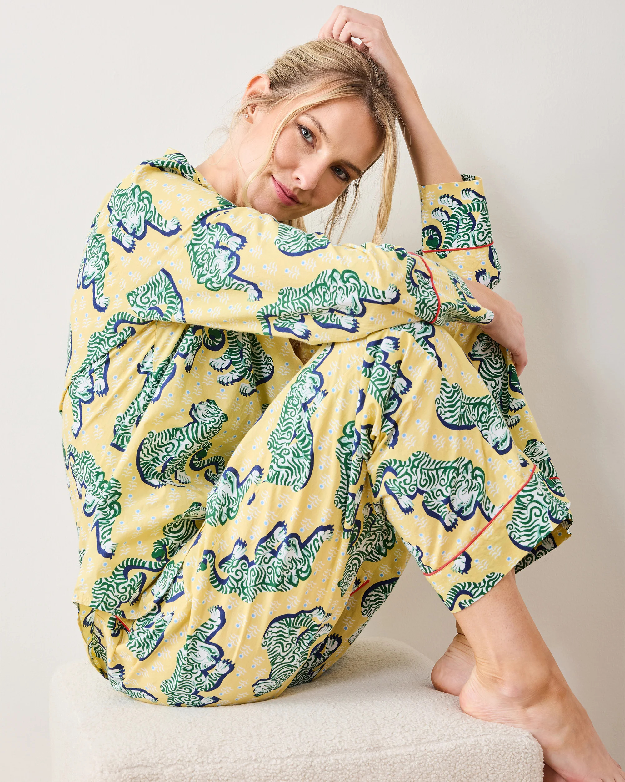 Tiger Queen - Long PJ Set - Citrine | Printfresh