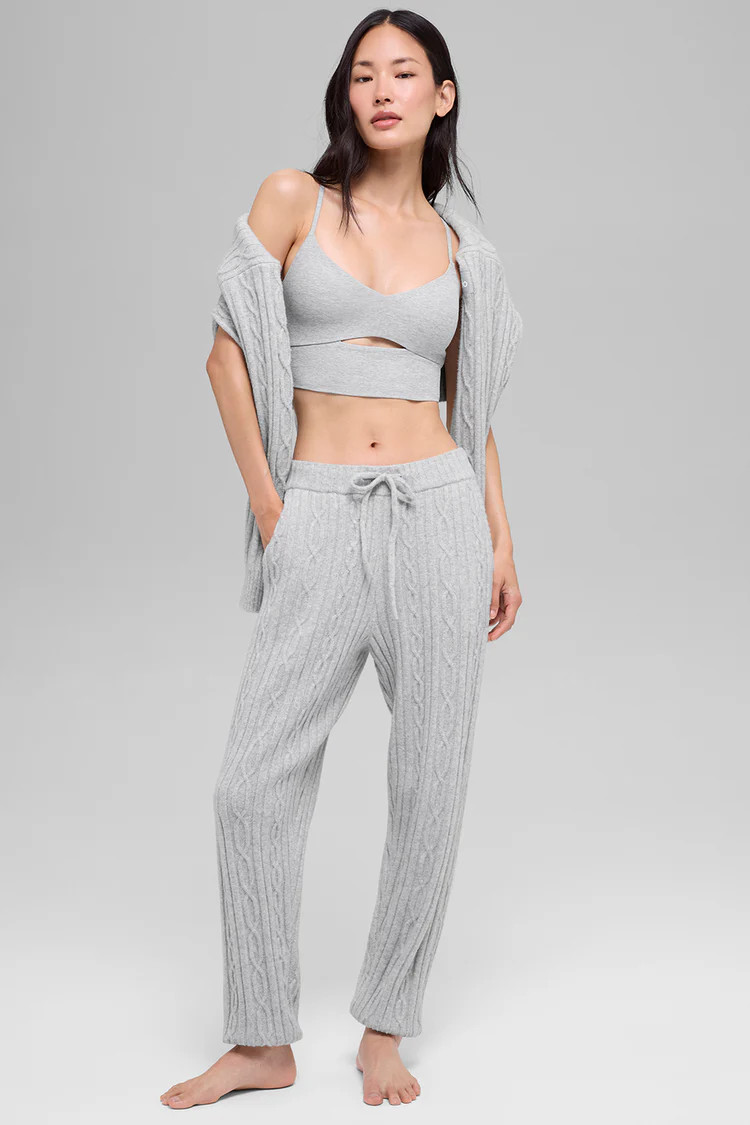 Cable Knit Winter Bliss Pant - Athletic Heather Grey | Alo Yoga (US)