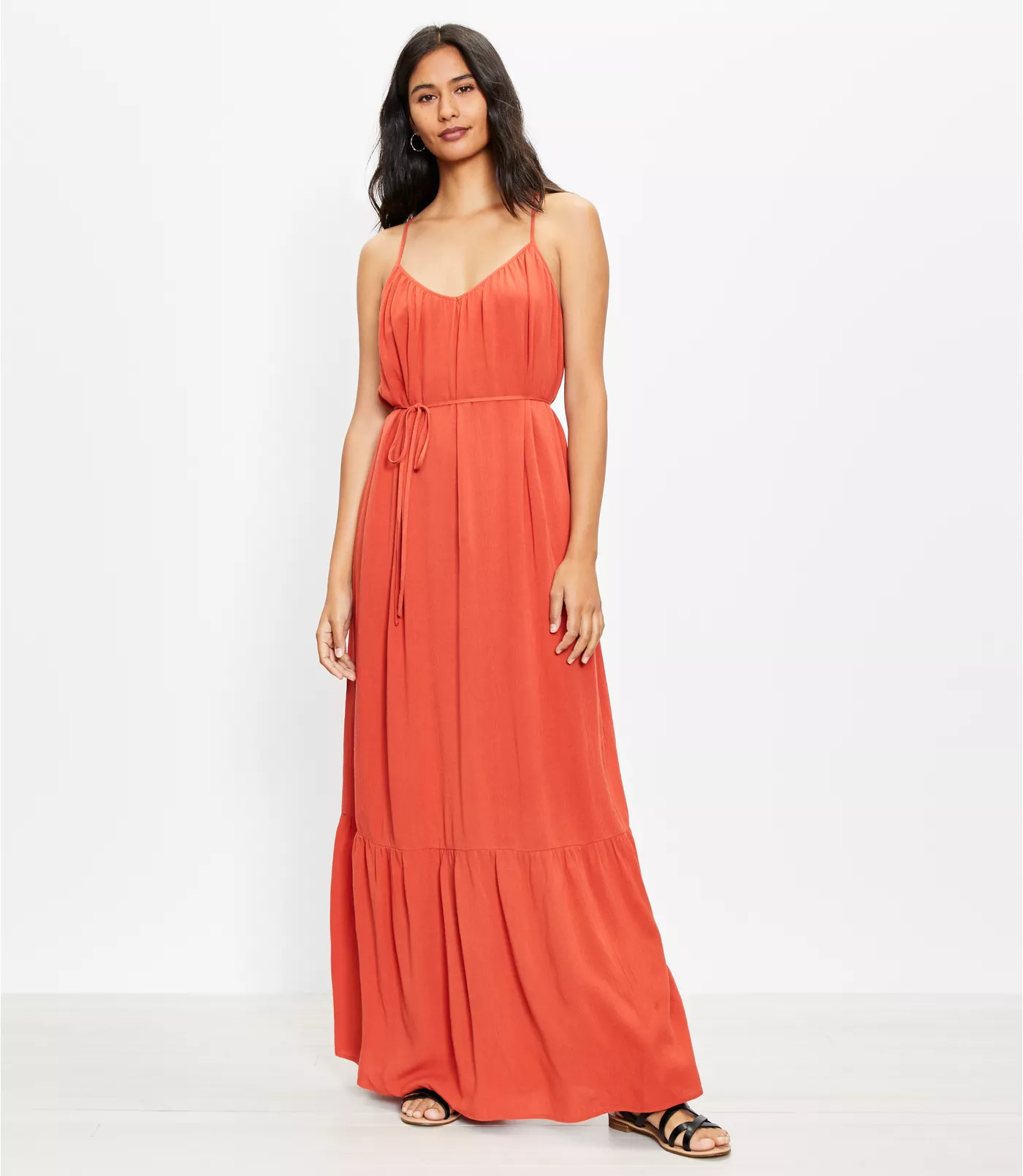 Tie Back Strappy Maxi Dress | LOFT | LOFT