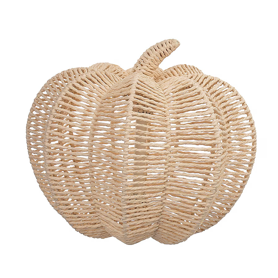 Holiday Living 10-in Harvest White Weave Pumpkin Decor | Lowe's