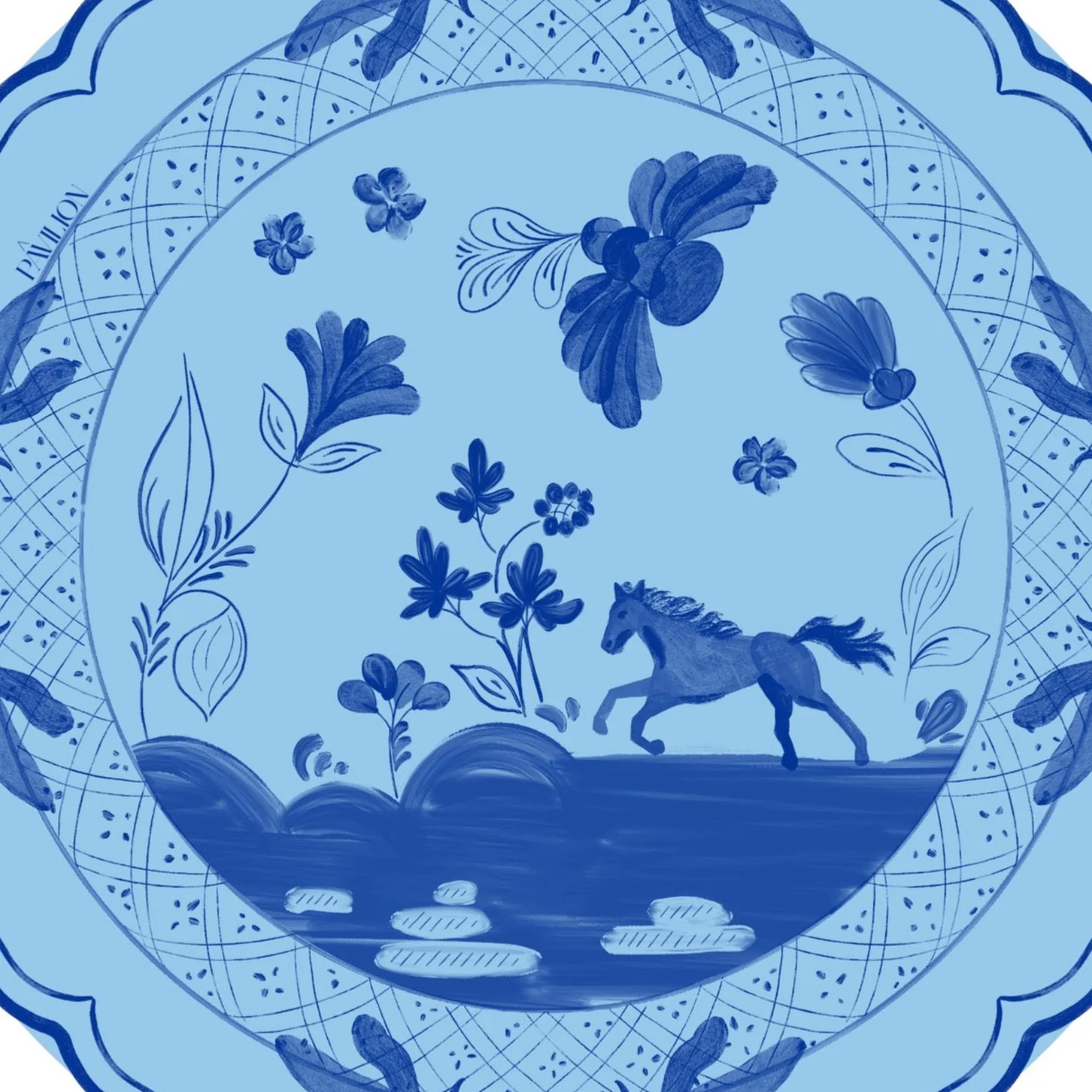 Dallas Pony Mini Hors d'oeuvre Collegiate Paper Plates - 8 pack | Pavilion Paper