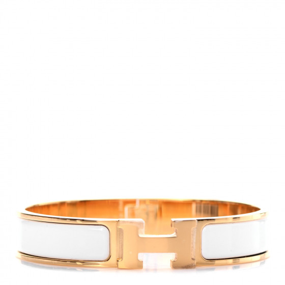 HERMES

Enamel Narrow Clic Clac H Bracelet GM White | Fashionphile