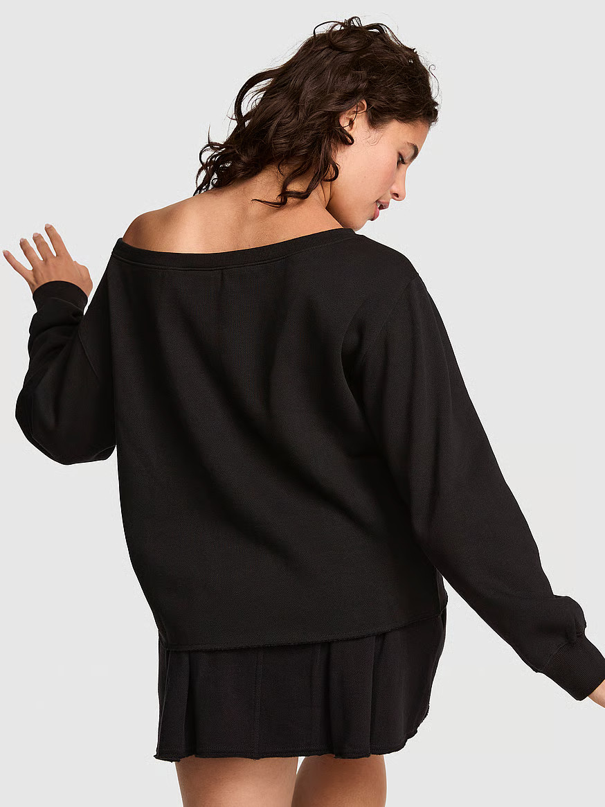 Campus Fleece™ Rib Off-The-Shoulder Sweatshirt | Victoria's Secret (US / CA )