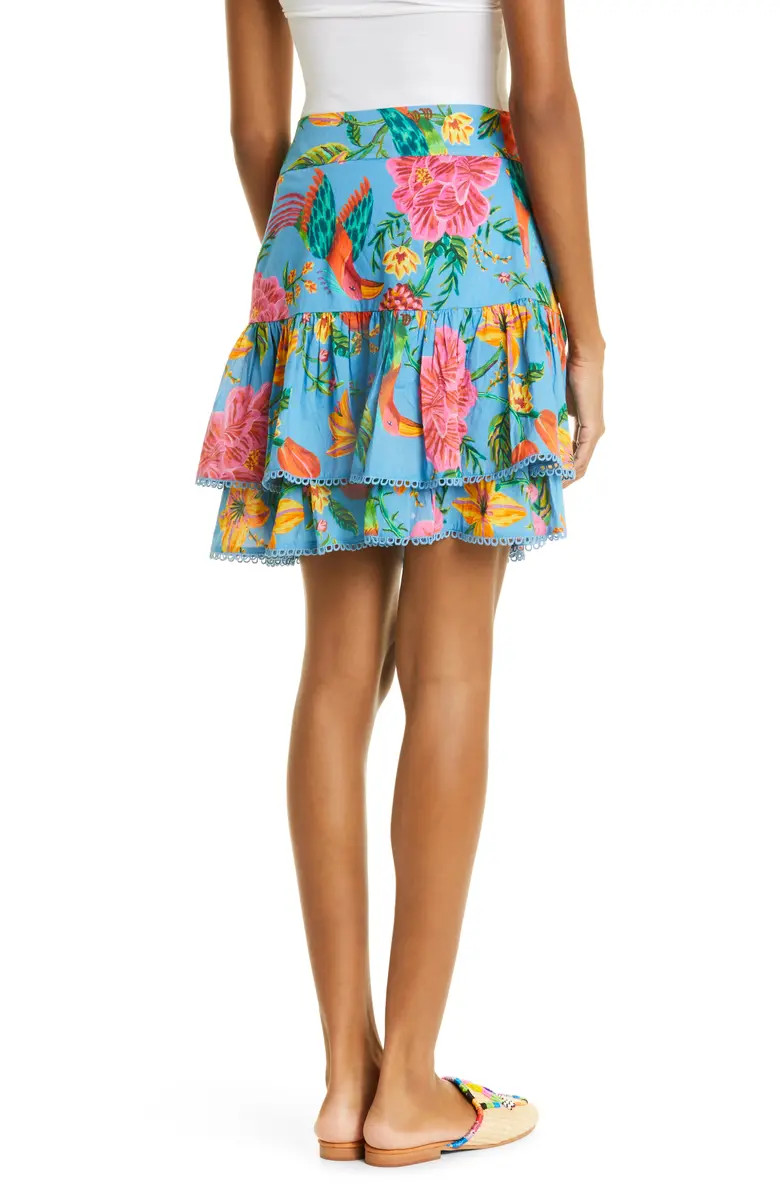 Blue Toucans Garden Tiered Cotton Skirt | Nordstrom