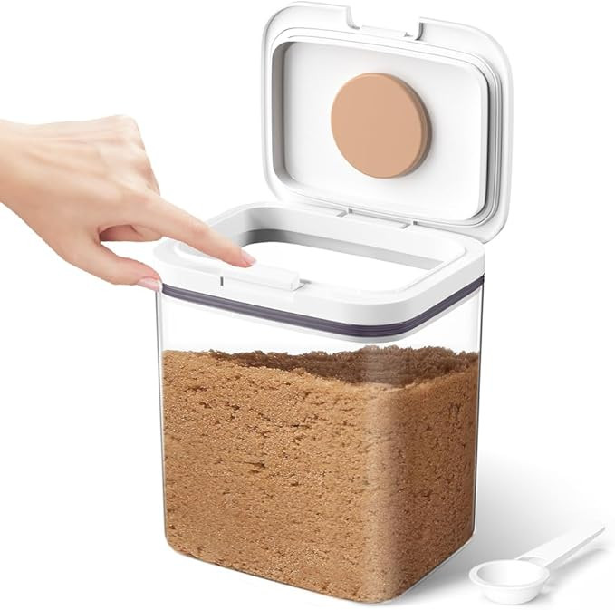 Brown Sugar Container Airtight, 2 Quart Brown Sugar Keeper Storage Container with Spoon | Amazon (US)
