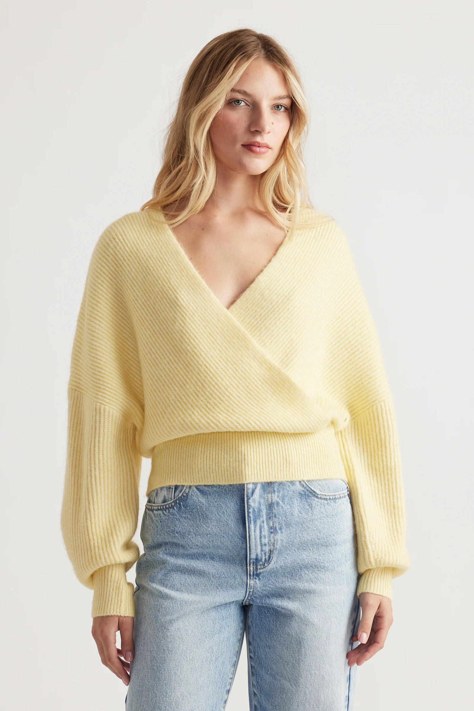 Harper Crossover Jumper - Lemon | DECJUBA