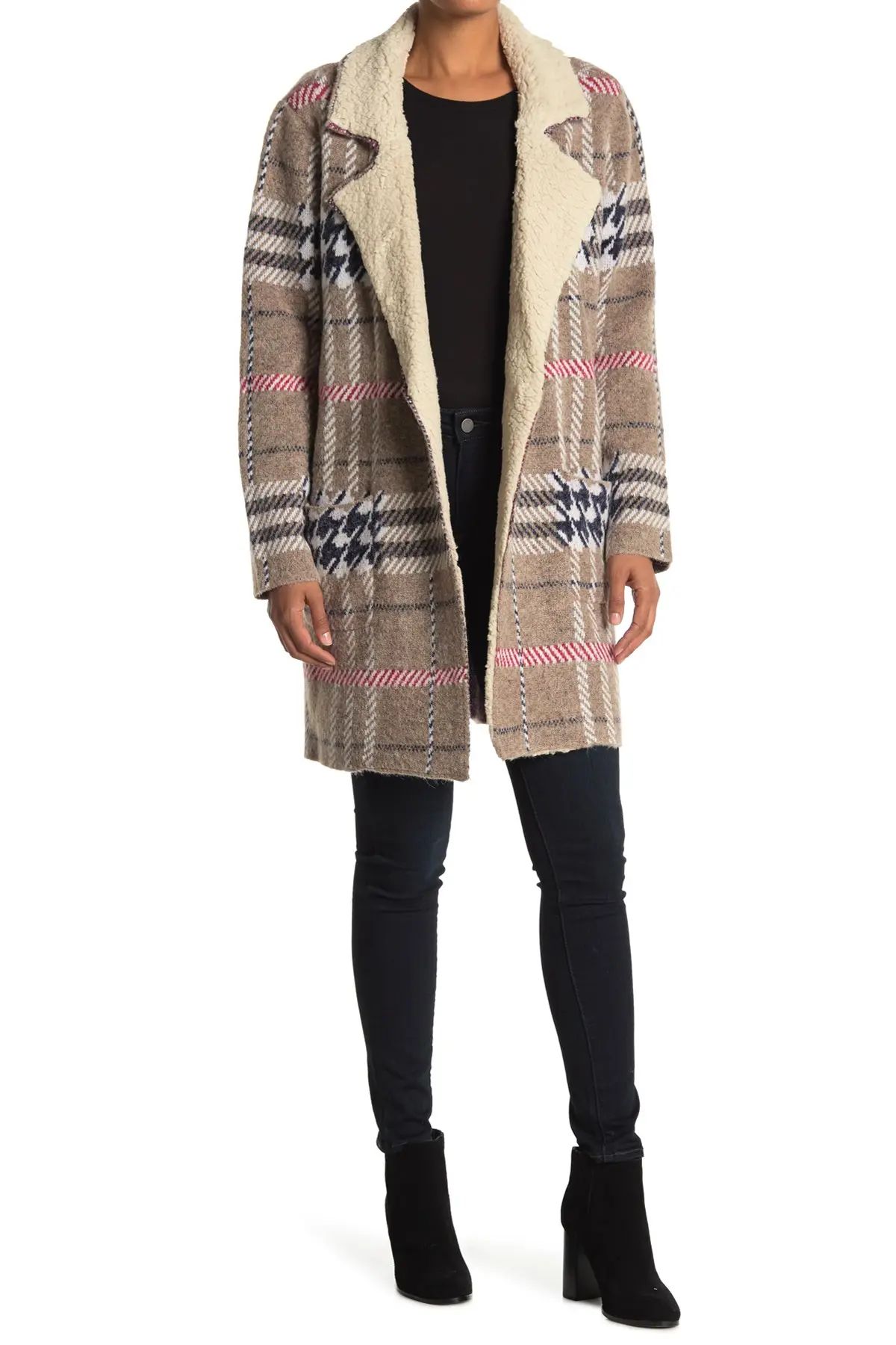 Cyrus Plaid Print Faux Shearling Lined Coat at Nordstrom Rack | Nordstrom Rack