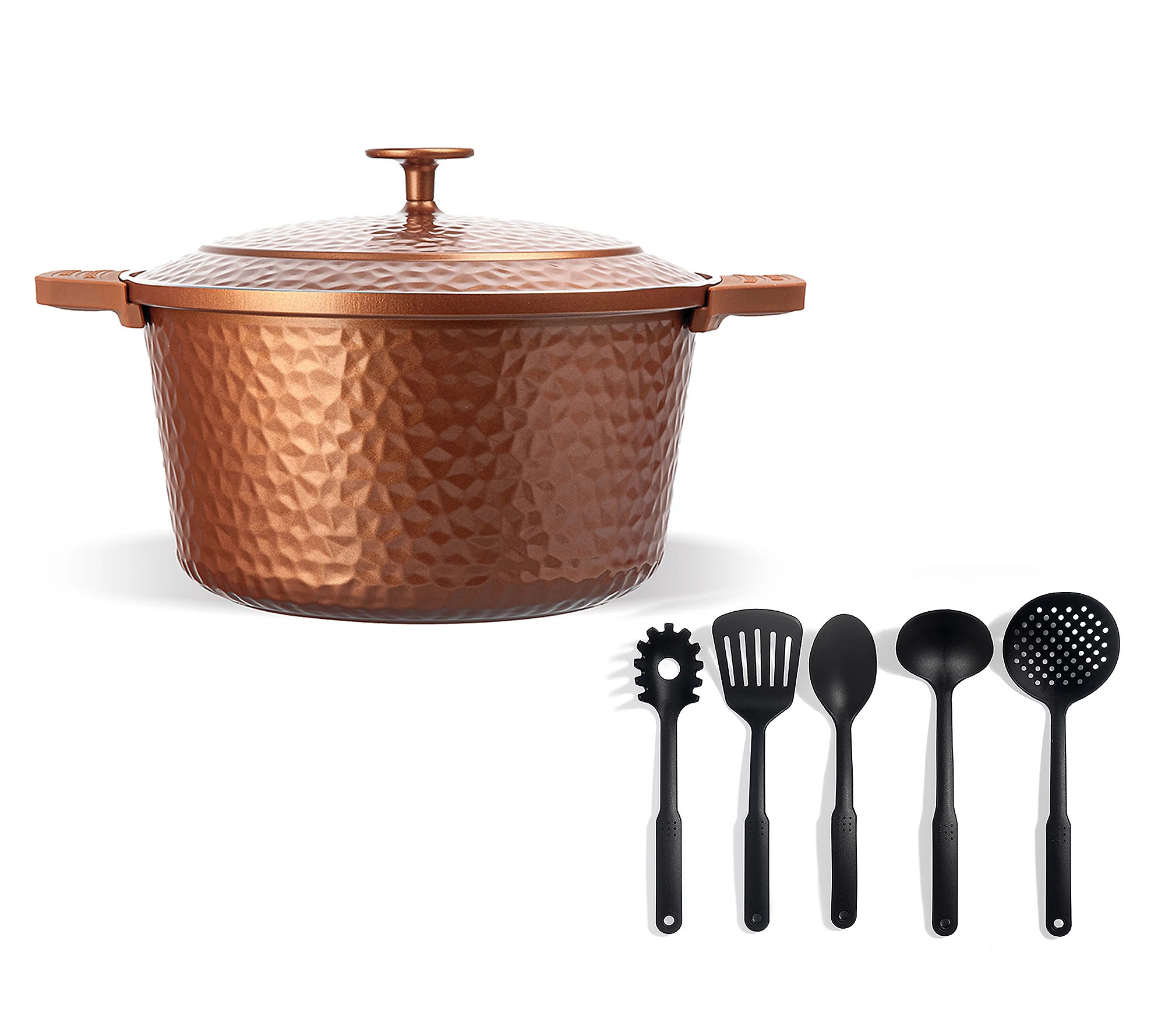 Gotham Steel 5-qt Hammered Dutch Oven w/ 5pc Tool Set | QVC