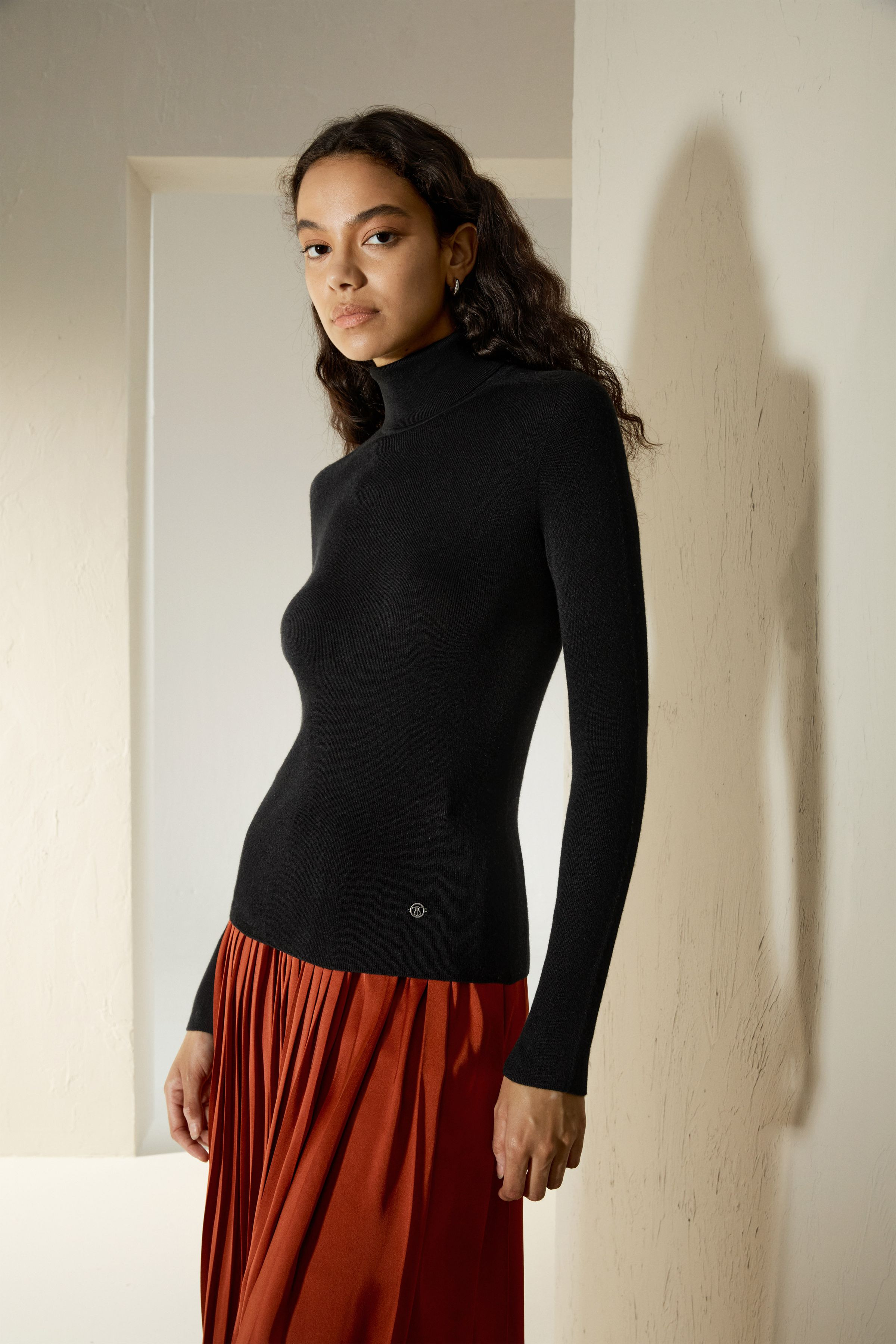 Seamless Silk-Cashmere Blend Turtleneck Sweater | LILYSILK