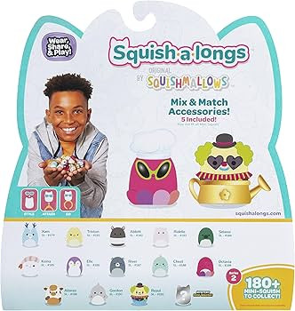 Squish-a-longs by Squishmallows 14 Pack - Series 1, Wave 2 - (14) 1” Mini-Squish with (4) Acces... | Amazon (US)