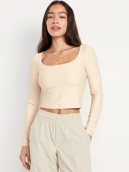 PowerSoft Long-Sleeve Crop Support Top | Old Navy (US)
