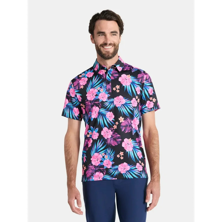 Birdie Bound Men's and Big Men's Hawaiian Dream Print Polo Golf Shirt, Sizes S-3XL | Walmart (US)