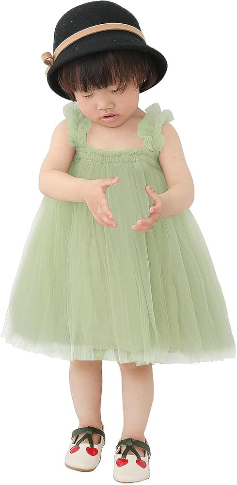 AGQT Baby Girls Tutu Dress Sleeveless Kids Tulle Princess Birthday Party Dresses Formal Gowns Siz... | Amazon (US)