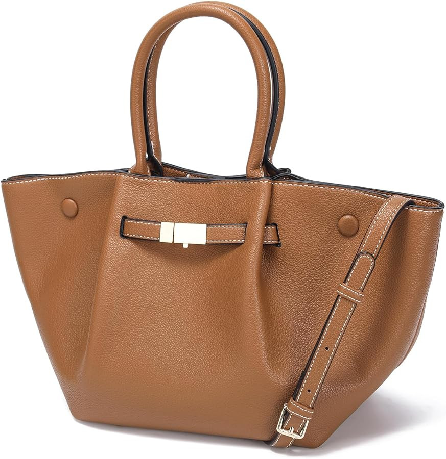 CATMICOO Faux Leather Tote Bag for Women Luxury Designer Handbags for Work | Amazon (US)