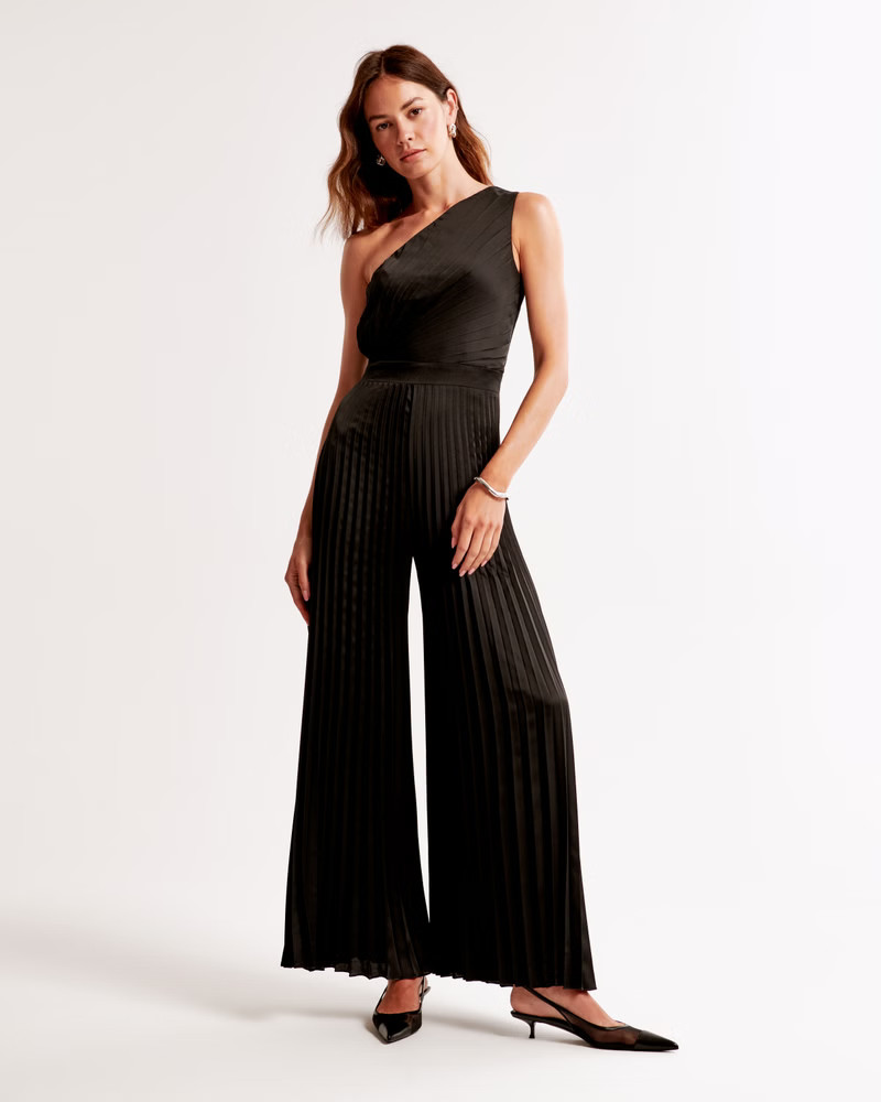 The A&F Giselle Pleated One-Shoulder Jumpsuit | Abercrombie & Fitch (US)