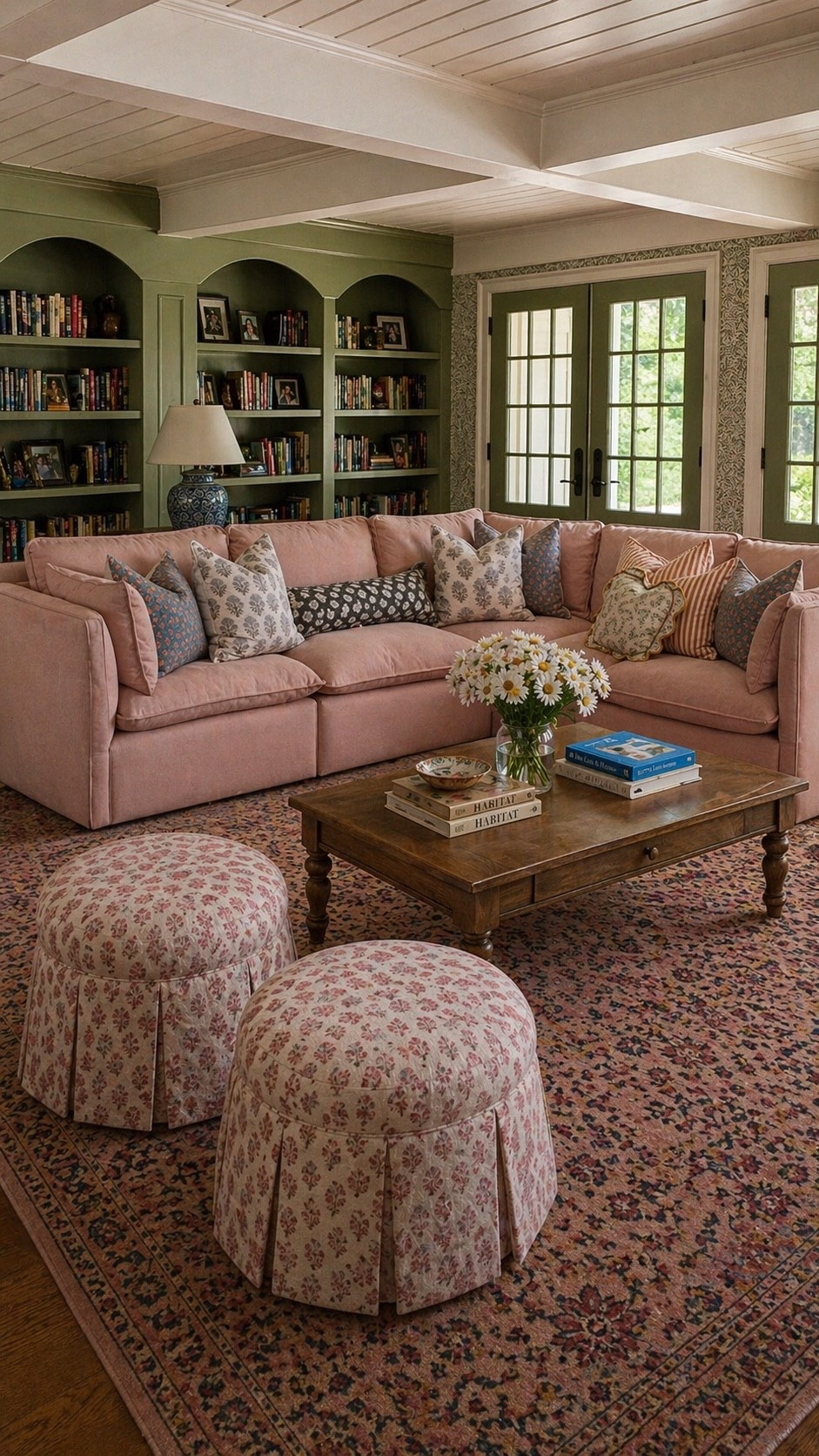 Playing around with a living room refresh! Loving the idea of pink sectional for lots of snuggly nights! Obsessed with this coffee table! So charming. 

#LTKOver40 #LTKmomlife #LTKHome