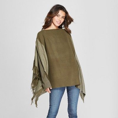 Women's Plaid Cocoon Poncho Sweater - Universal Thread™ | Target