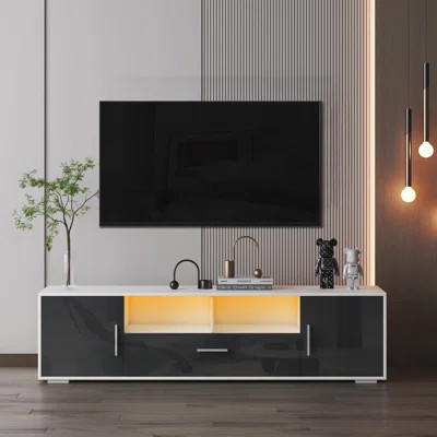 Fashiontv Standtv Cabinetentertainment Center TV Stationtv Consoleconsole With LED Light Belt Light Belt Can Be Remote Controlwith Cabinetsopen Cellsf | Wayfair North America