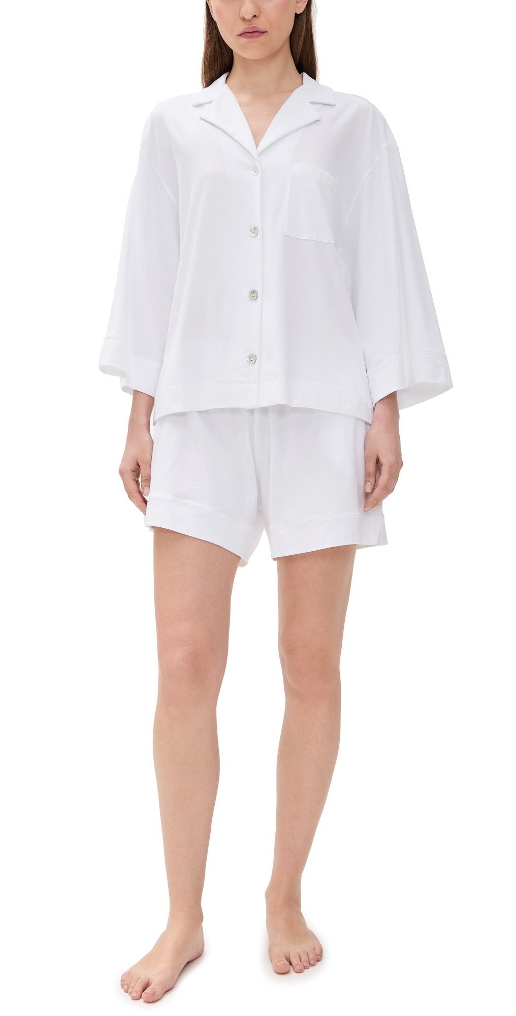 Petite Plume Pima Olivia Short Set White XS | Shopbop