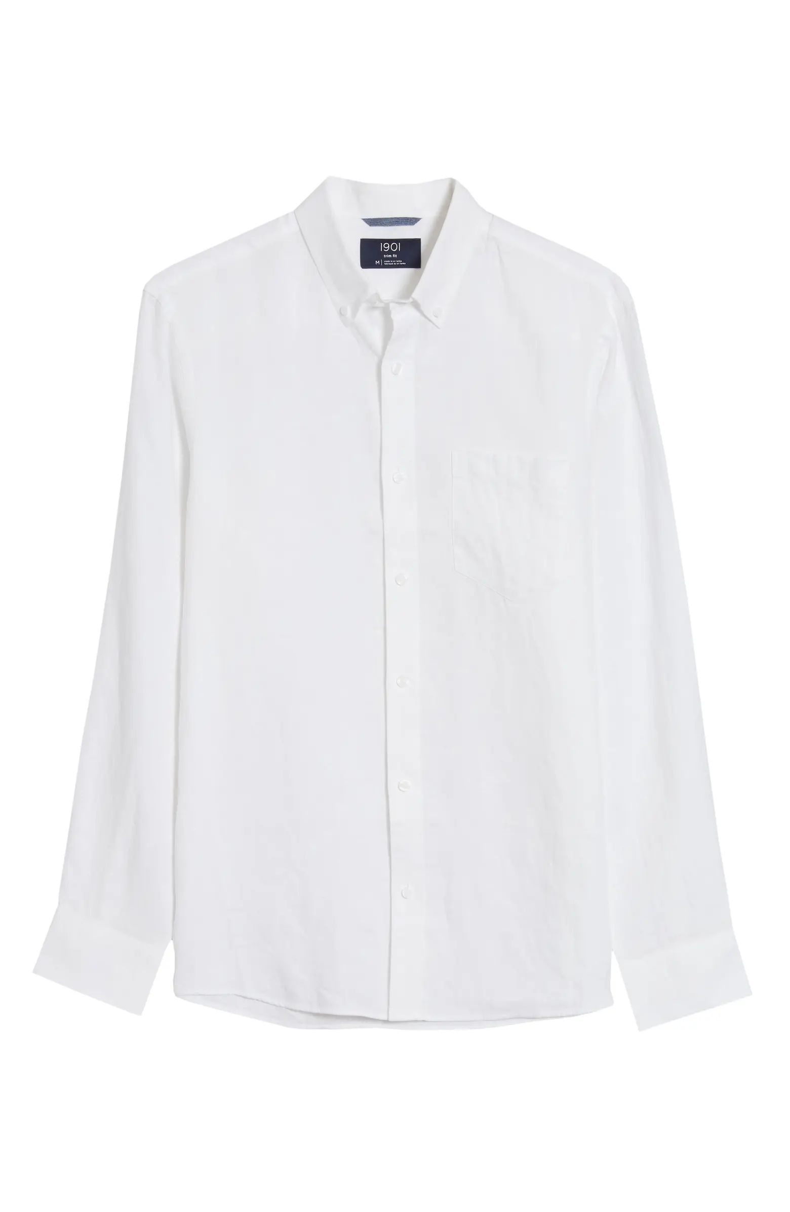 Slim Fit Linen Button-Down Shirt | Nordstrom
