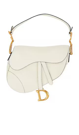 Dior Leather Saddle Bag in Ivory | Revolve Clothing (Global)