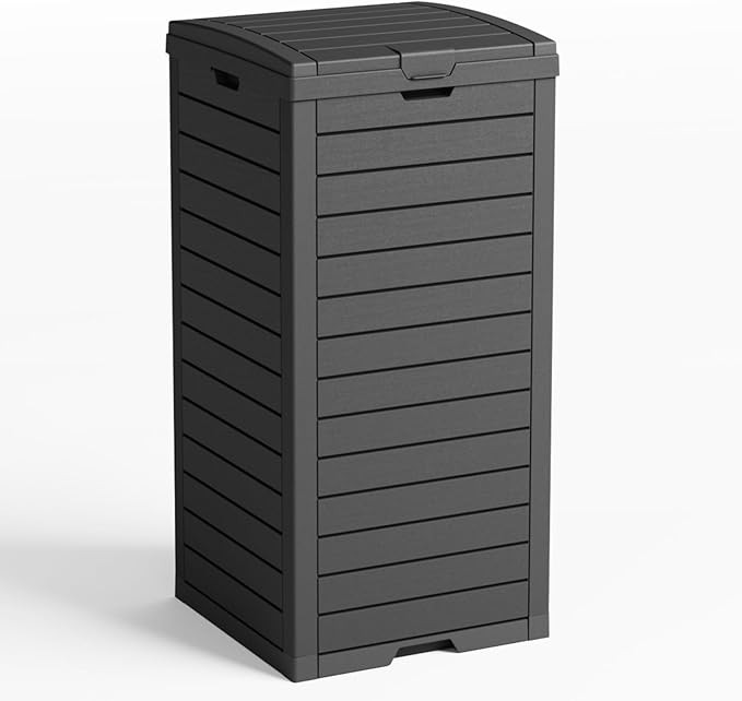 38 Gallon Outdoor Trash Can with lid,Waterproof,UV-Resistant Resin Garbage Can,Lockable Lid and D... | Amazon (US)