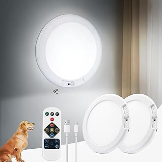 wowatt 2Pcs Battery Operated Ceiling Lights Rechargeable Motion Sensor Light Indoor Wireless Show... | Amazon (US)