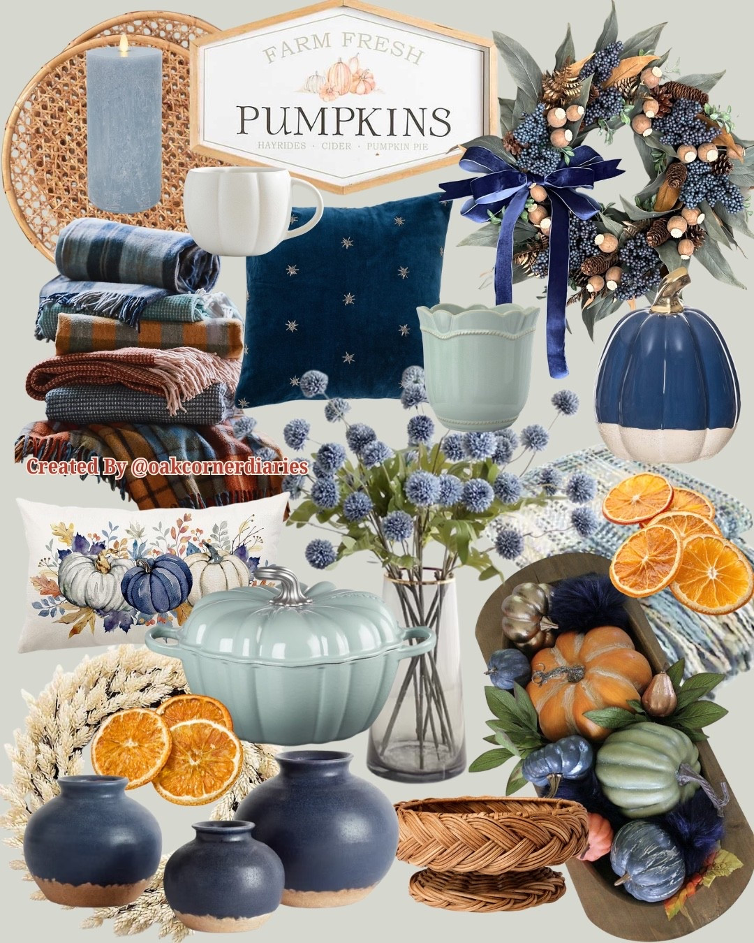 Fall, but make it BLUE. 💙🍂🧡
I’m loving this unexpected autumn color palette of deep navy, dusty blue, burnt orange, warm rust, cream & natural wood tones. From cozy plaid throws and pumpkin accents to dried florals, woven textures and moody blue ceramics, these pieces bring all the warmth of fall without sticking to the traditional orange-and-brown palette.

Perfect for a cozy, elevated fall home with a little something different. ✨
Shop these fall decor finds on my LTK! 🤎
#LTKHome #FallDecor #FallHomeDecor #AutumnDecor #HomeDecor #CozyHome #FallDecorIdeas #BlueAndOrangeDecor #FallHome #AutumnHome

#LTKSeasonal #LTKHome #LTKSaleAlert
