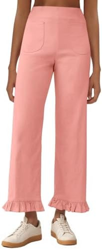 Cicy Bell Womens Wide Leg Pants Casual High Waisted Ruffle Hem Zipper Loose Fit Trousers with Poc... | Amazon (US)