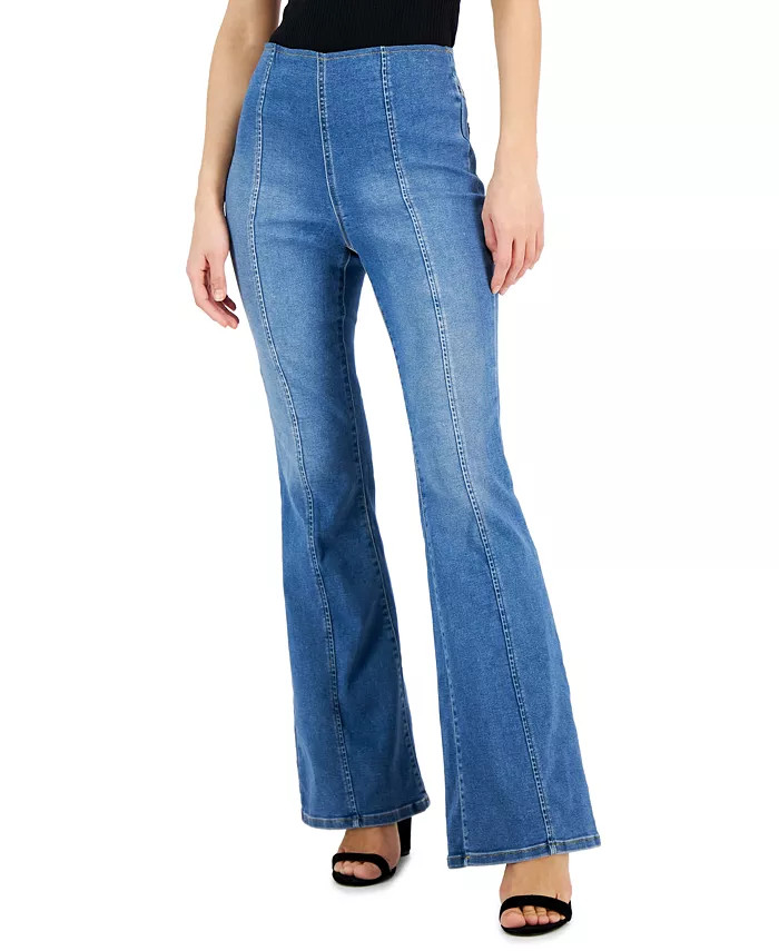 Women's High-Rise Pull-On Flare-Leg Jeans, Created for Macy's | Macy's