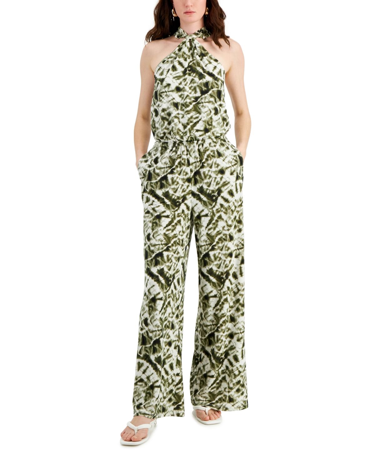 Inc International Concepts Women's Tie-Dyed Halter Jumpsuit, Created for Macy's | Macys (US)