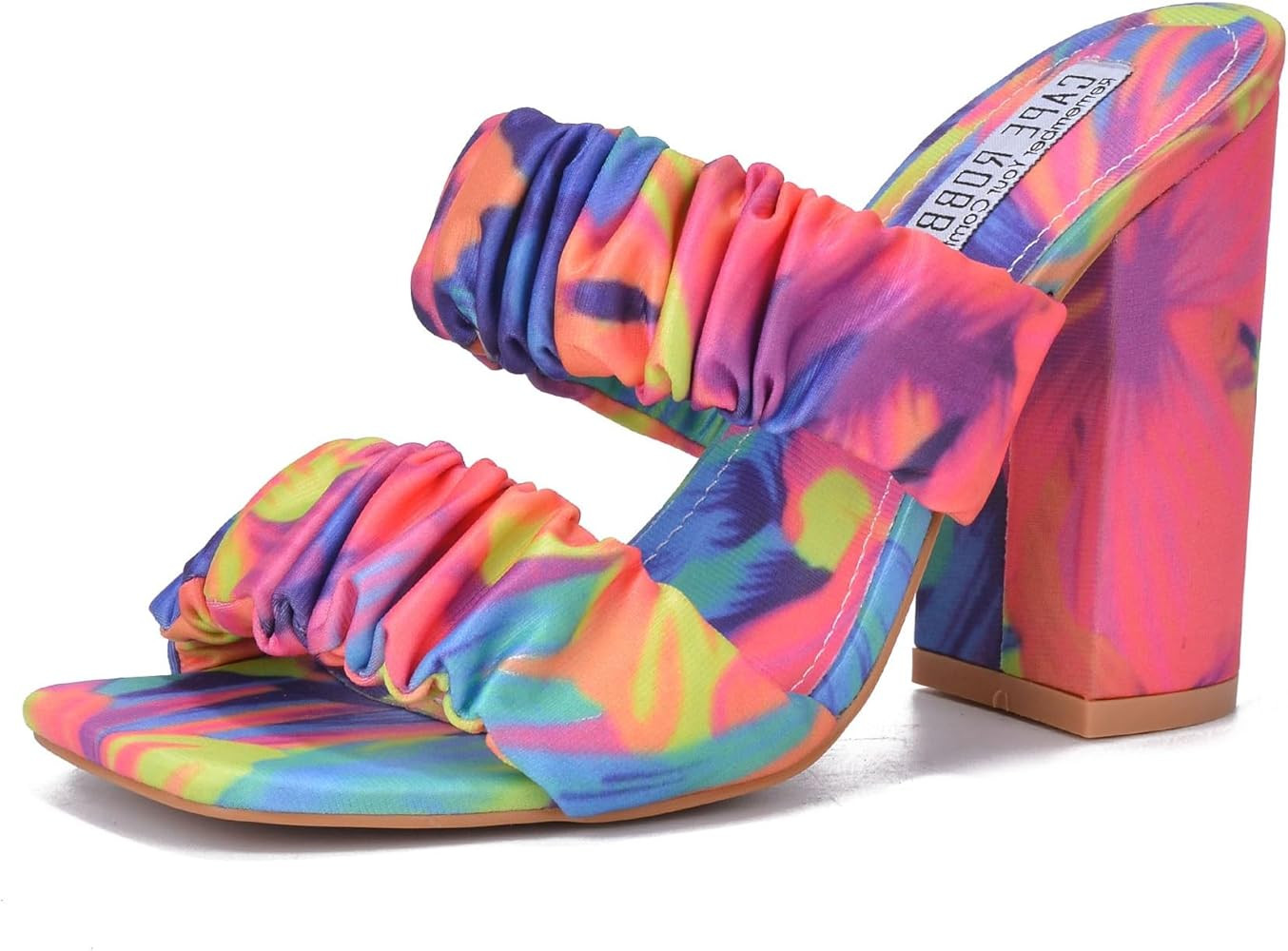 Cape Robbin RIE Del Chunky High Heels for Women, Strappy Shoes with Square Open Toe | Amazon (US)